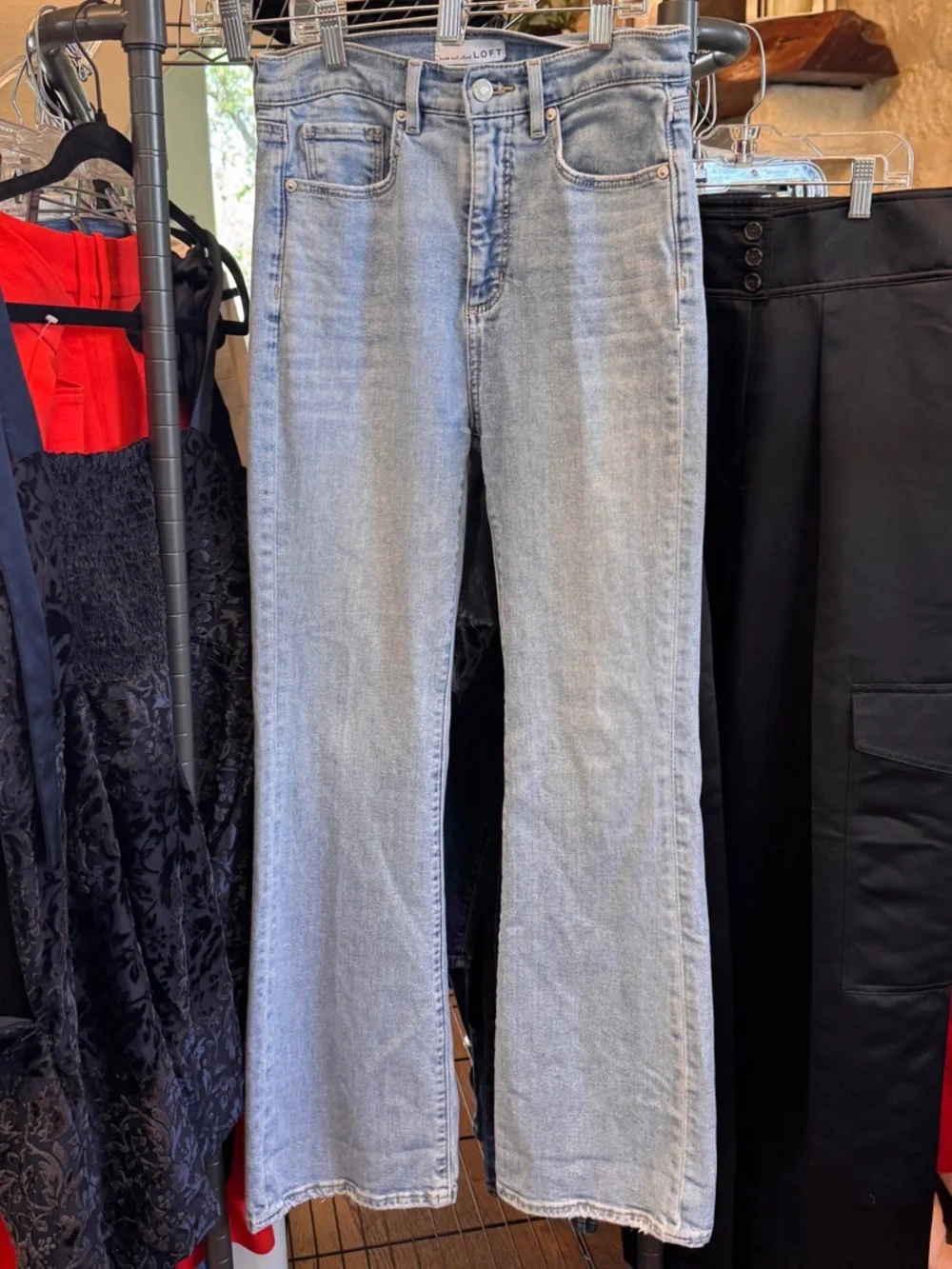 LOFT Light Wash Flare Jeans - Picture 4 of 5